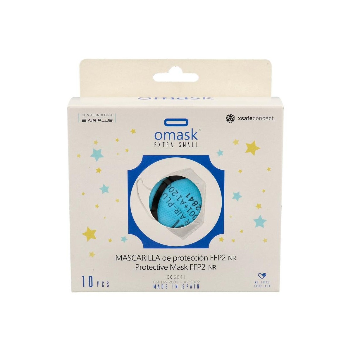 Mascarilla Ffp2 Omask Infantil T/Xs Azul...