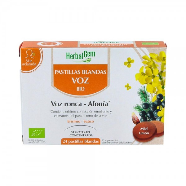 HERBALGEM PASTILLAS BLANDAS PARA LA VOZ 24GOMINOLAS BIO
