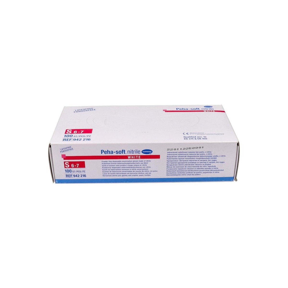 GUANTES PEHA-SOFT NITRILO BLANCO T/S 100 UN...