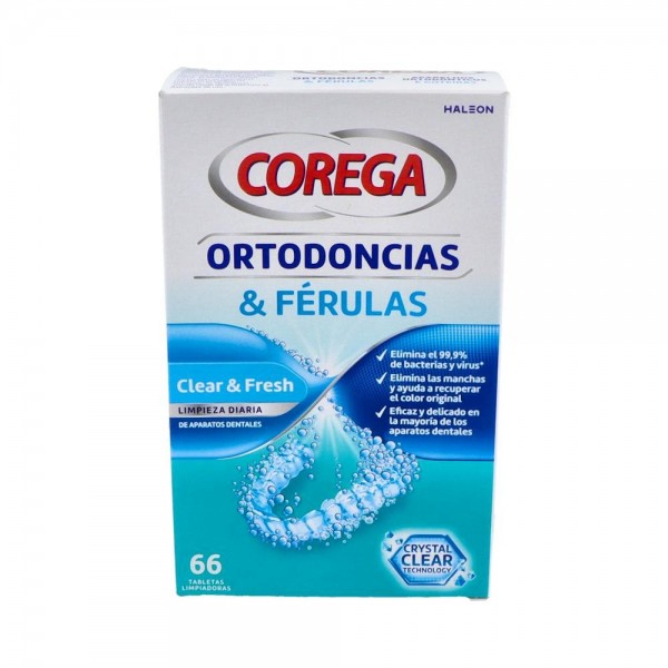 COREGA ORTODONCIAS & FERULAS 66 TAB LIMPIADORAS